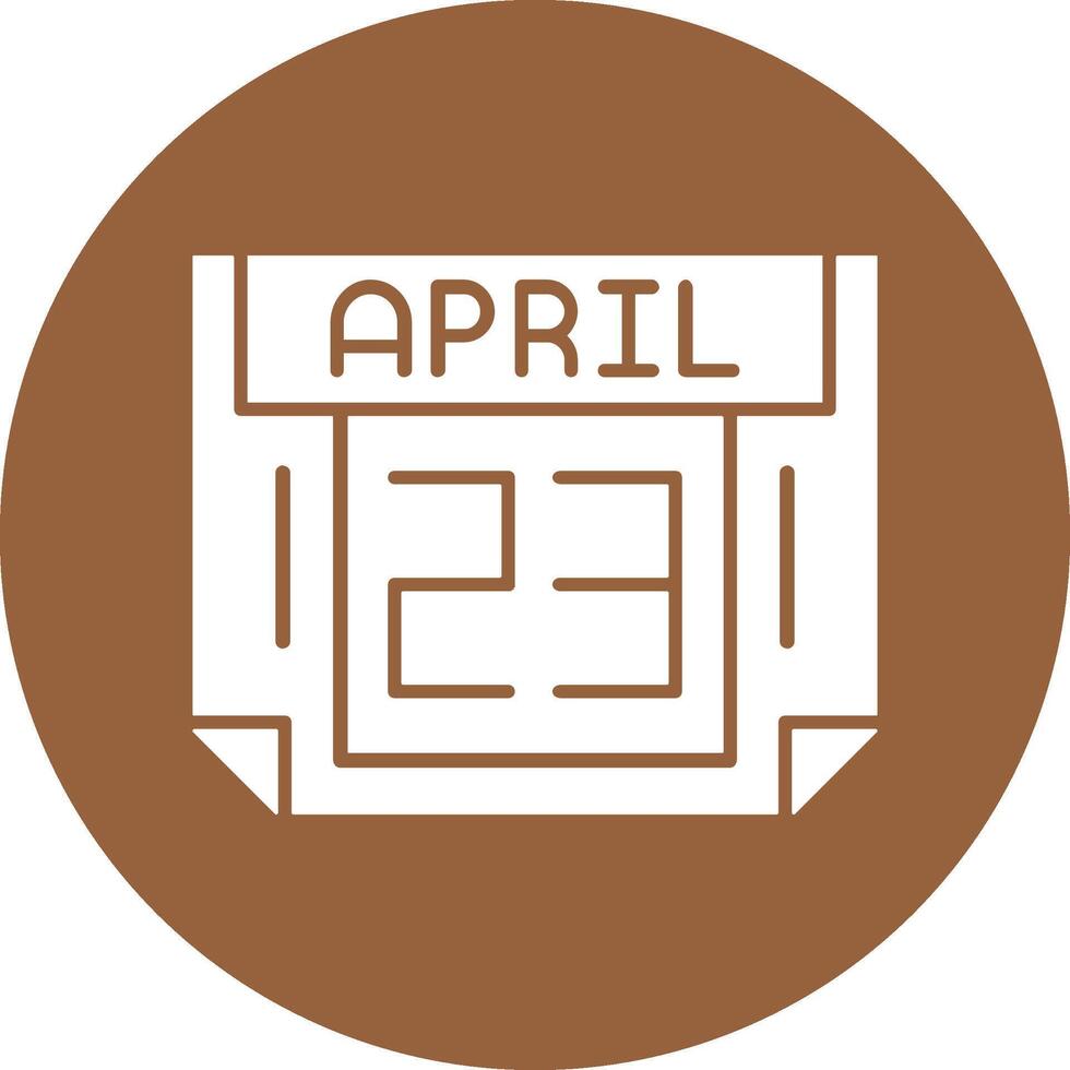 23 April Solid Circle Style Icon vector