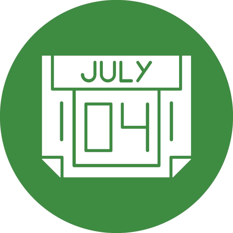 4 July Solid Circle Style Icon vector