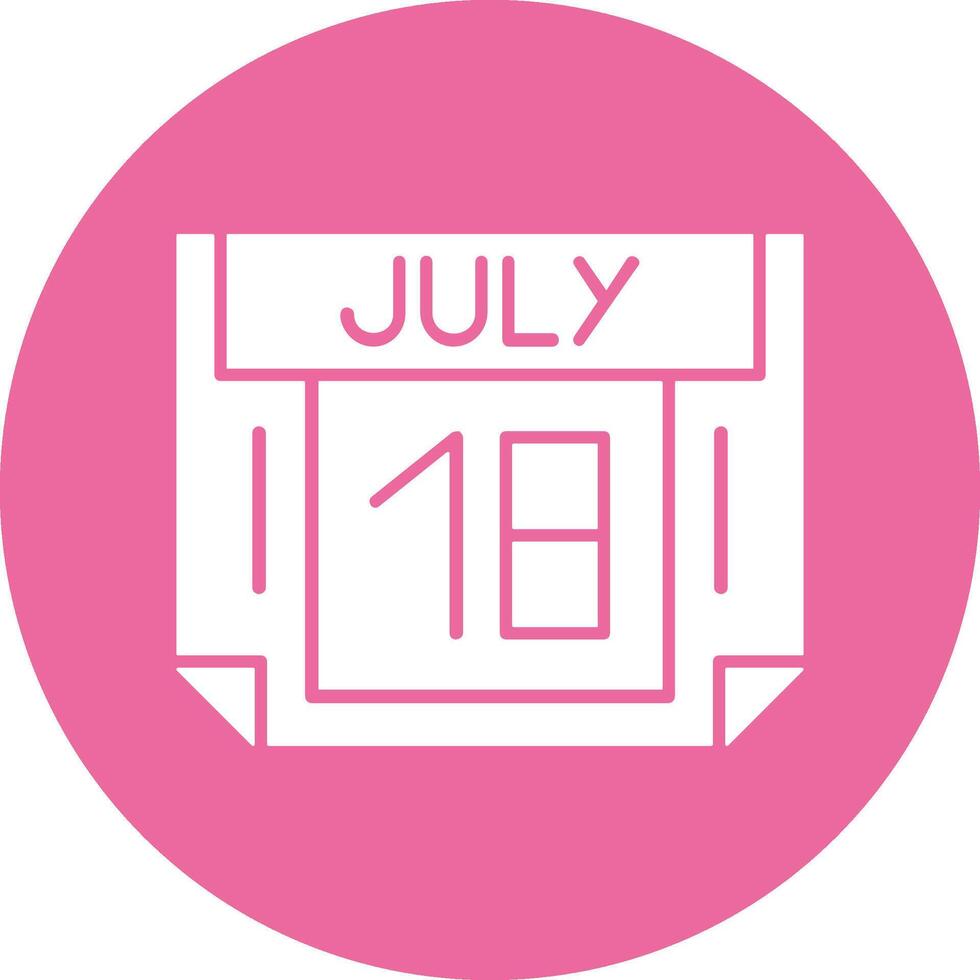 18 July Solid Circle Style Icon vector