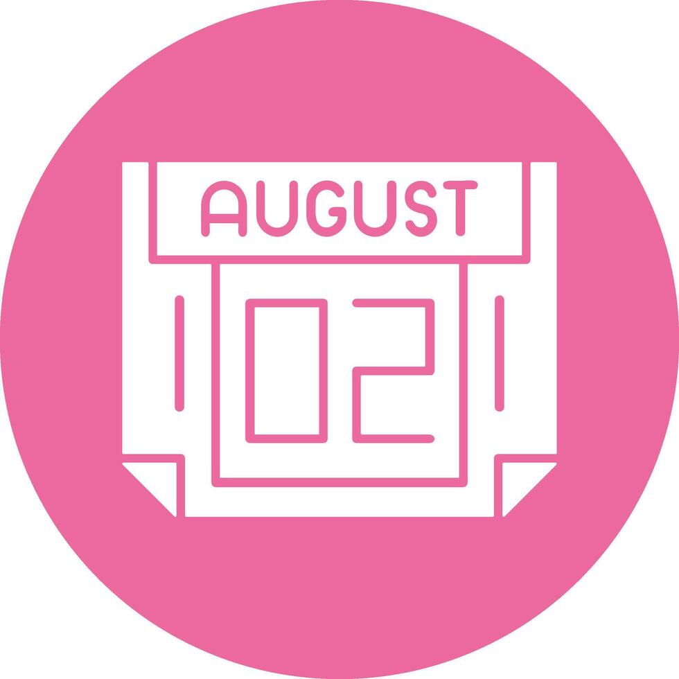 2 August Solid Circle Style Icon vector