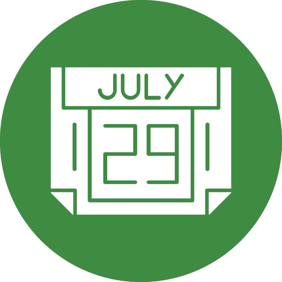 29 July Solid Circle Style Icon vector