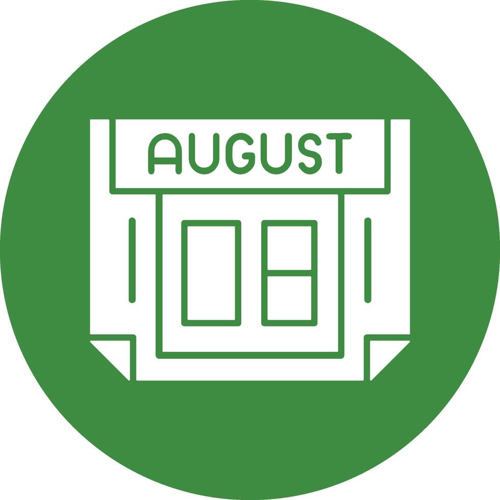 8 August Solid Circle Style Icon vector