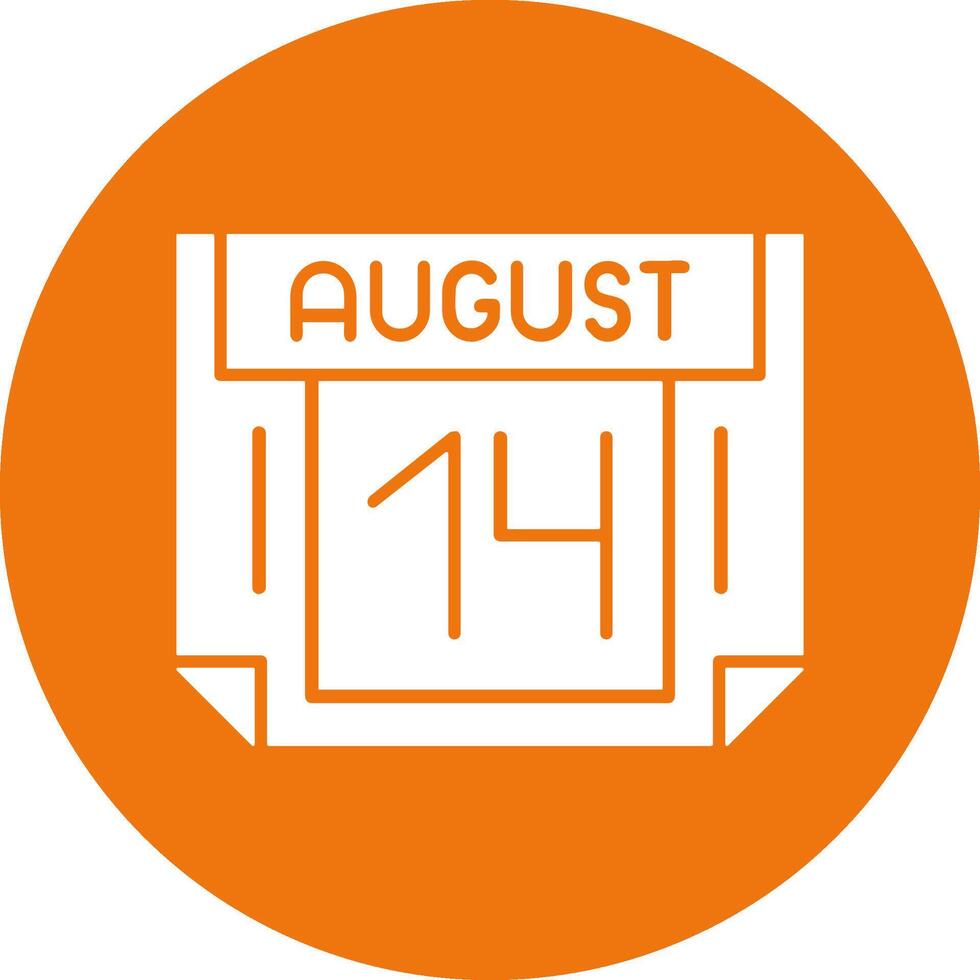 14 August Solid Circle Style Icon vector