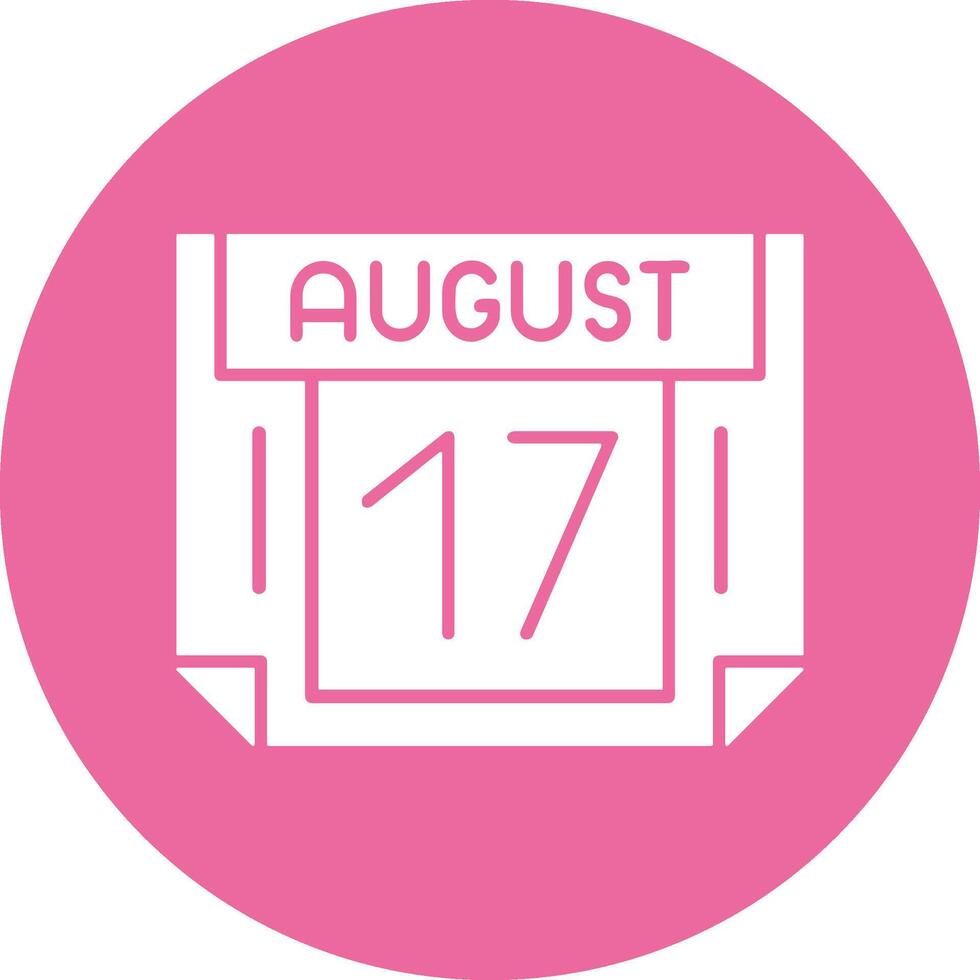 17 August Solid Circle Style Icon vector