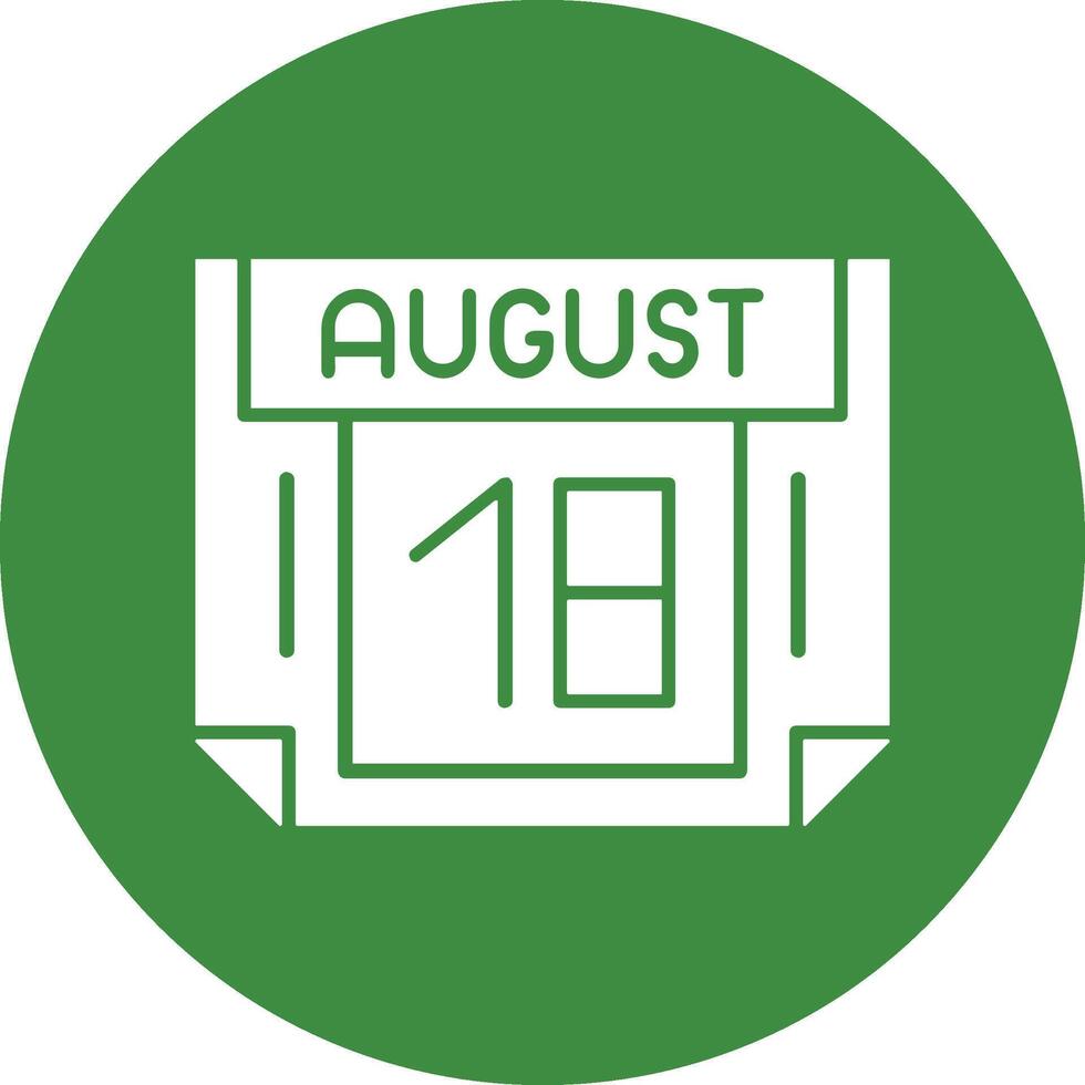 18 August Solid Circle Style Icon vector