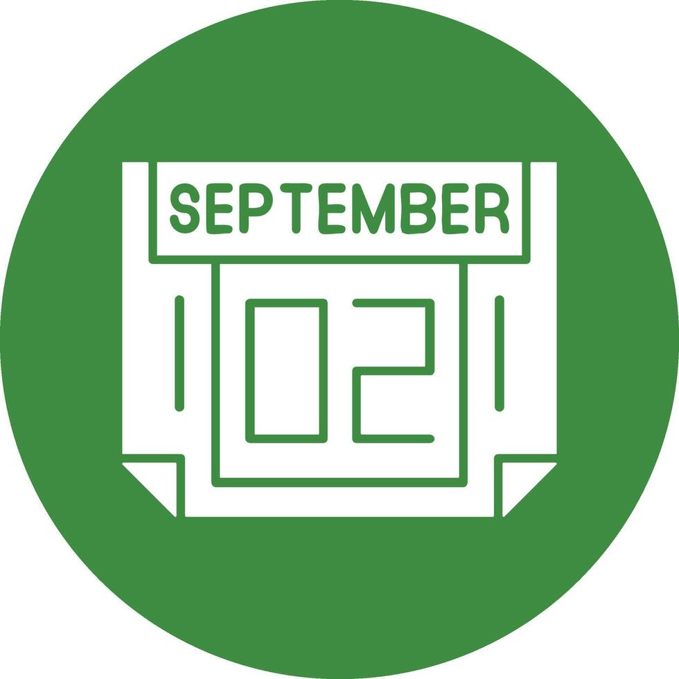 2 September Solid Circle Style Icon vector