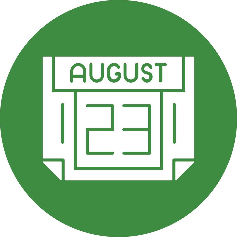 23 August Solid Circle Style Icon vector
