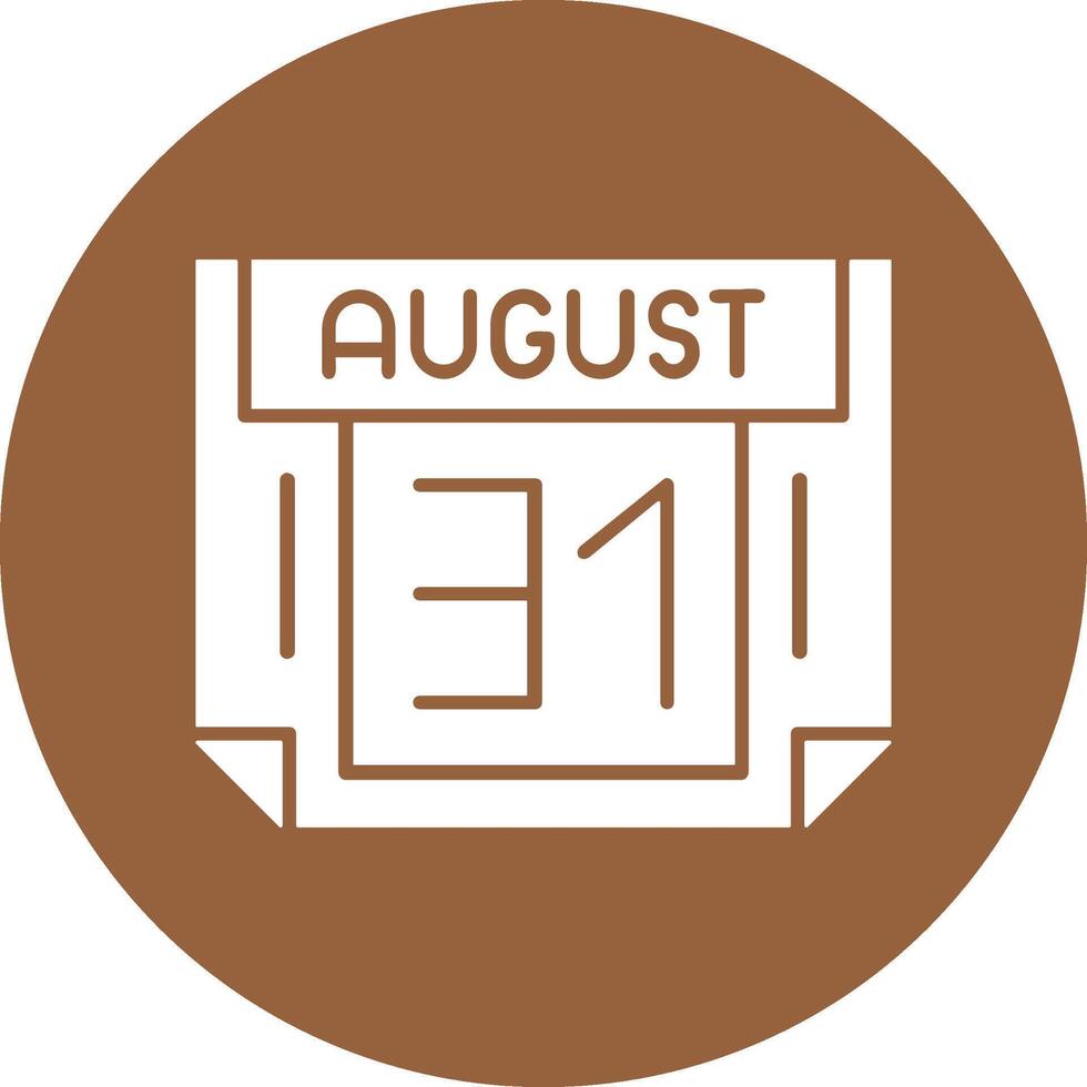 31 August Solid Circle Style Icon vector