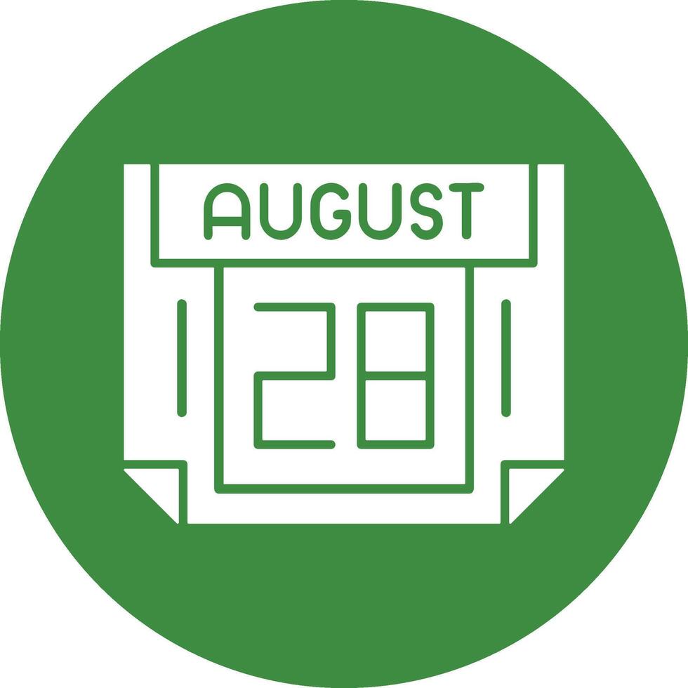 28 August Solid Circle Style Icon vector