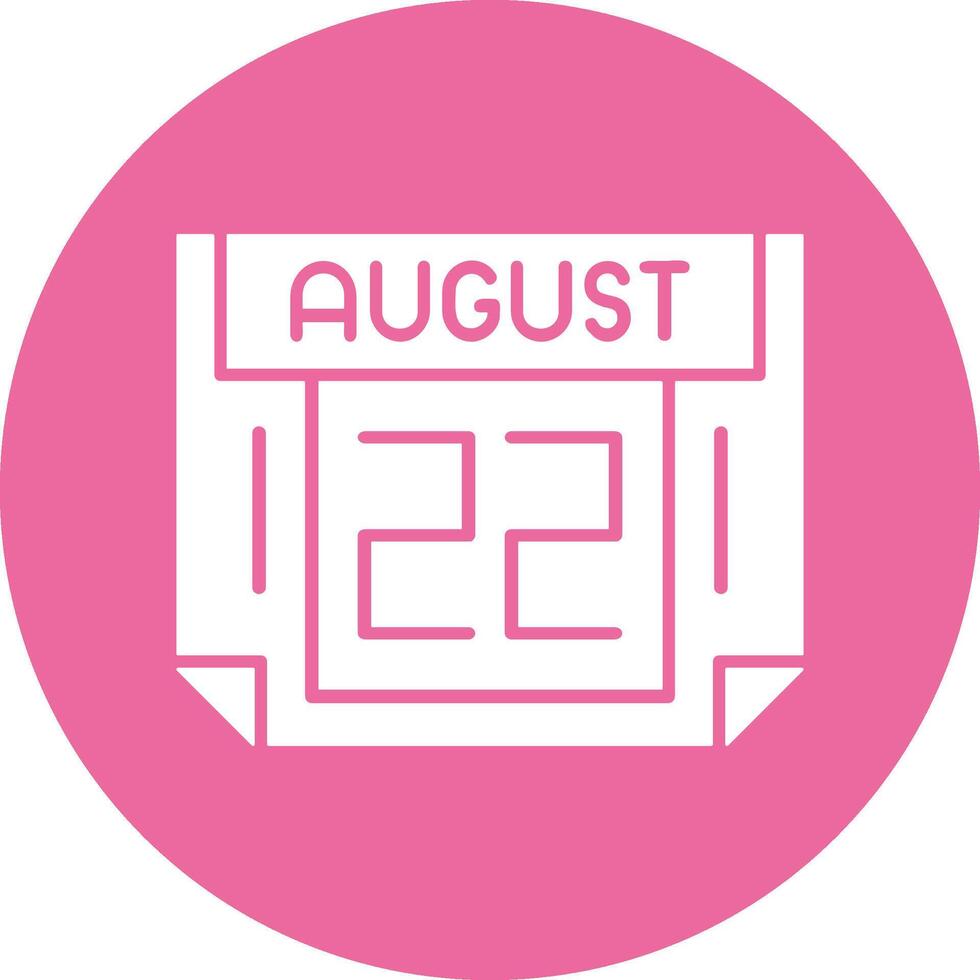 22 August Solid Circle Style Icon vector
