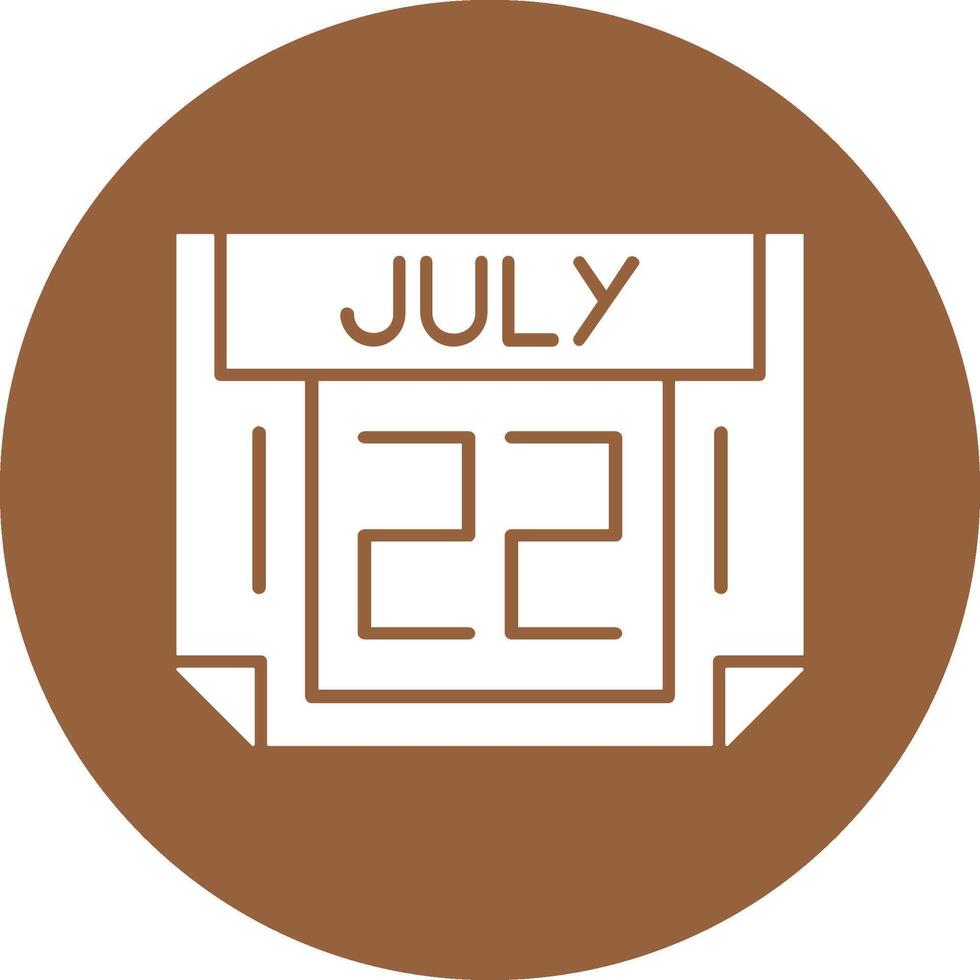 22 July Solid Circle Style Icon vector