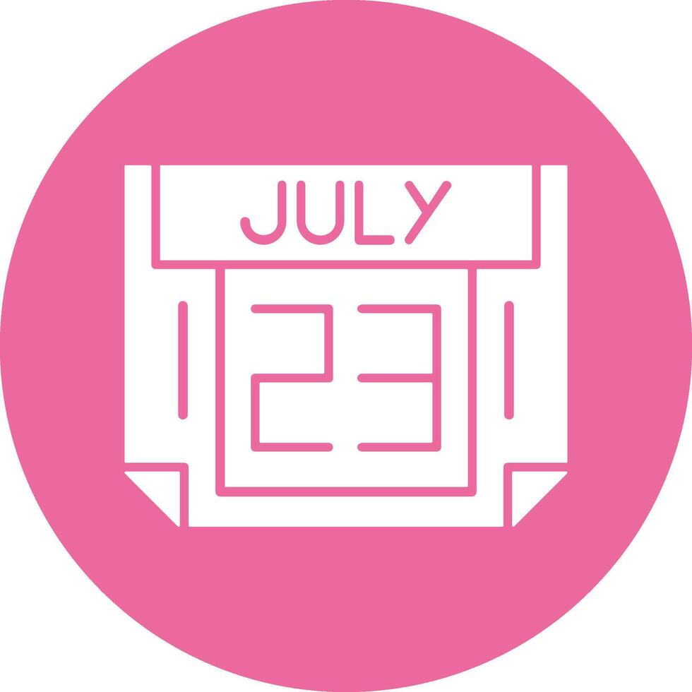 23 July Solid Circle Style Icon vector
