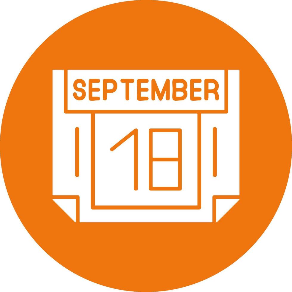 18 September Solid Circle Style Icon vector