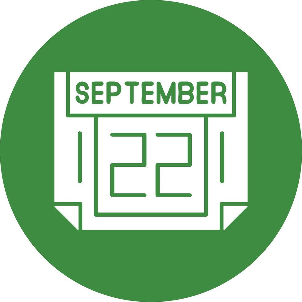 22 September Solid Circle Style Icon vector