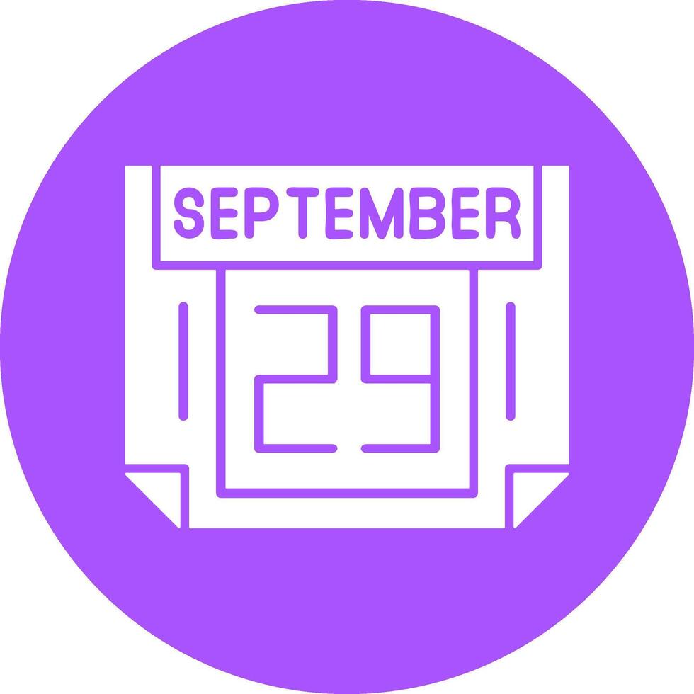 29 September Solid Circle Style Icon vector