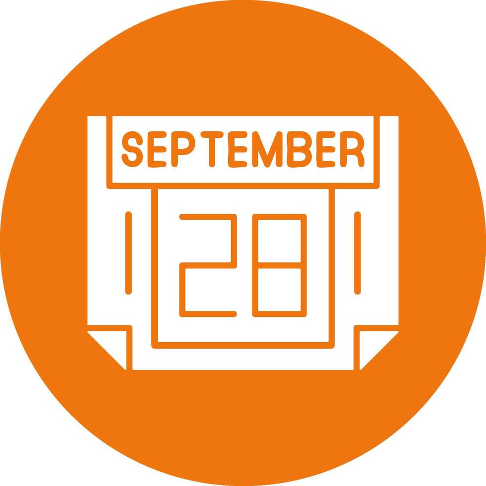 28 September Solid Circle Style Icon vector