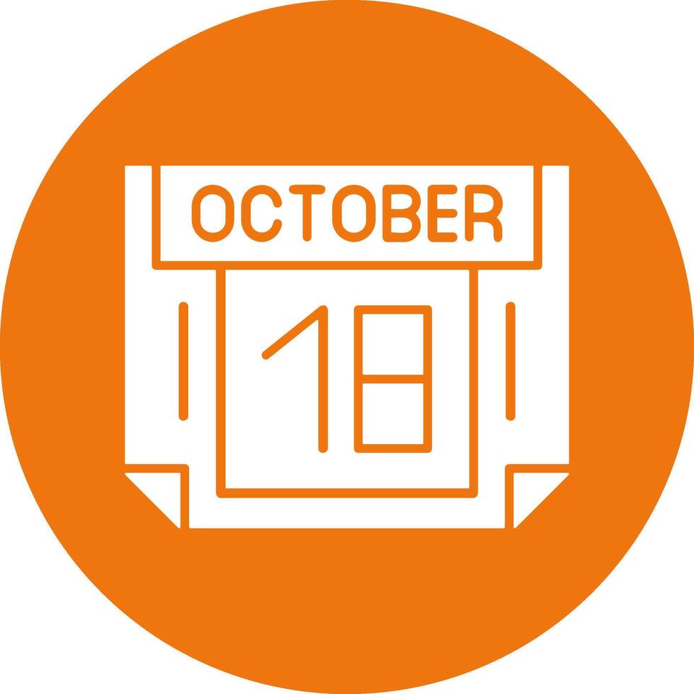 18 October Solid Circle Style Icon vector