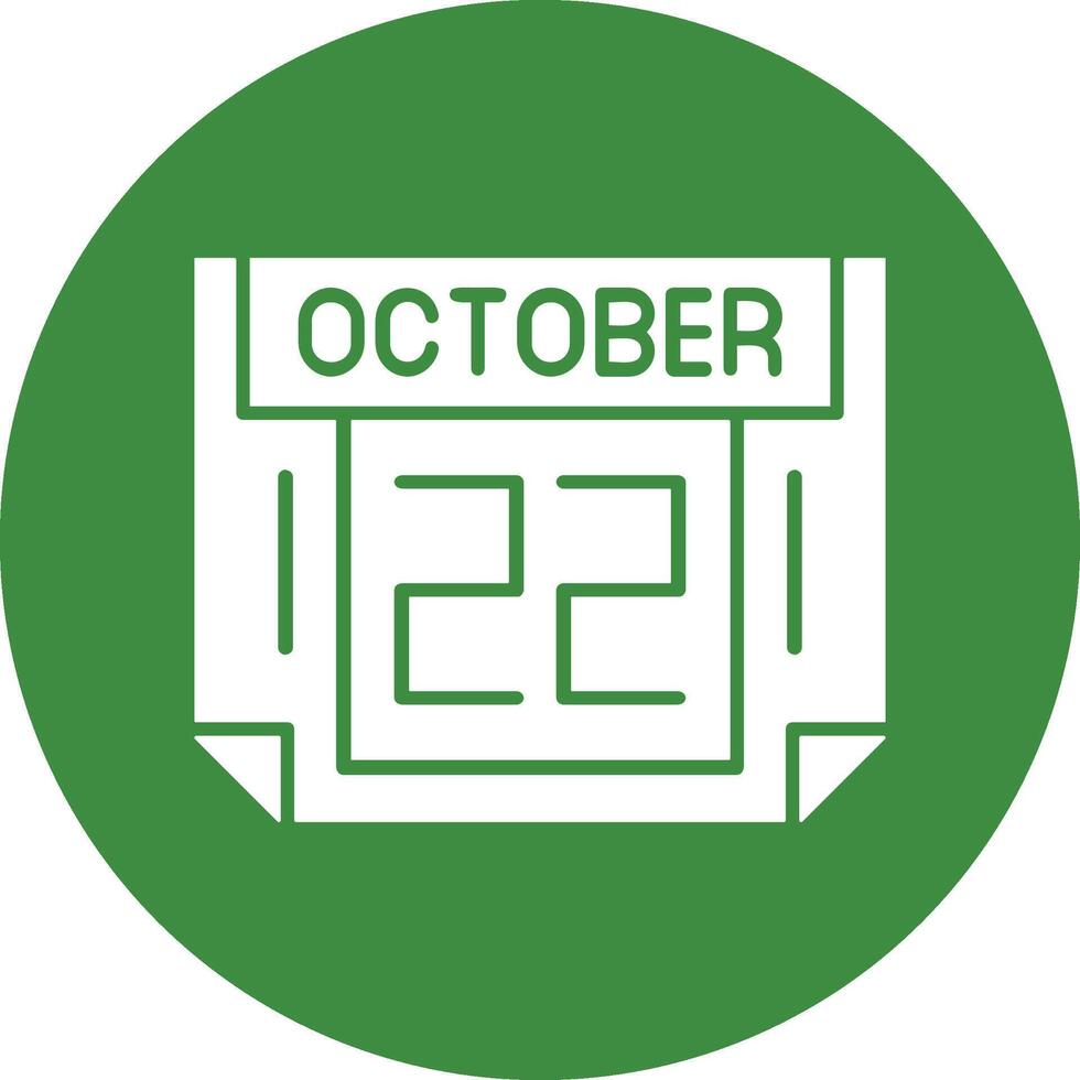 22 October Solid Circle Style Icon vector