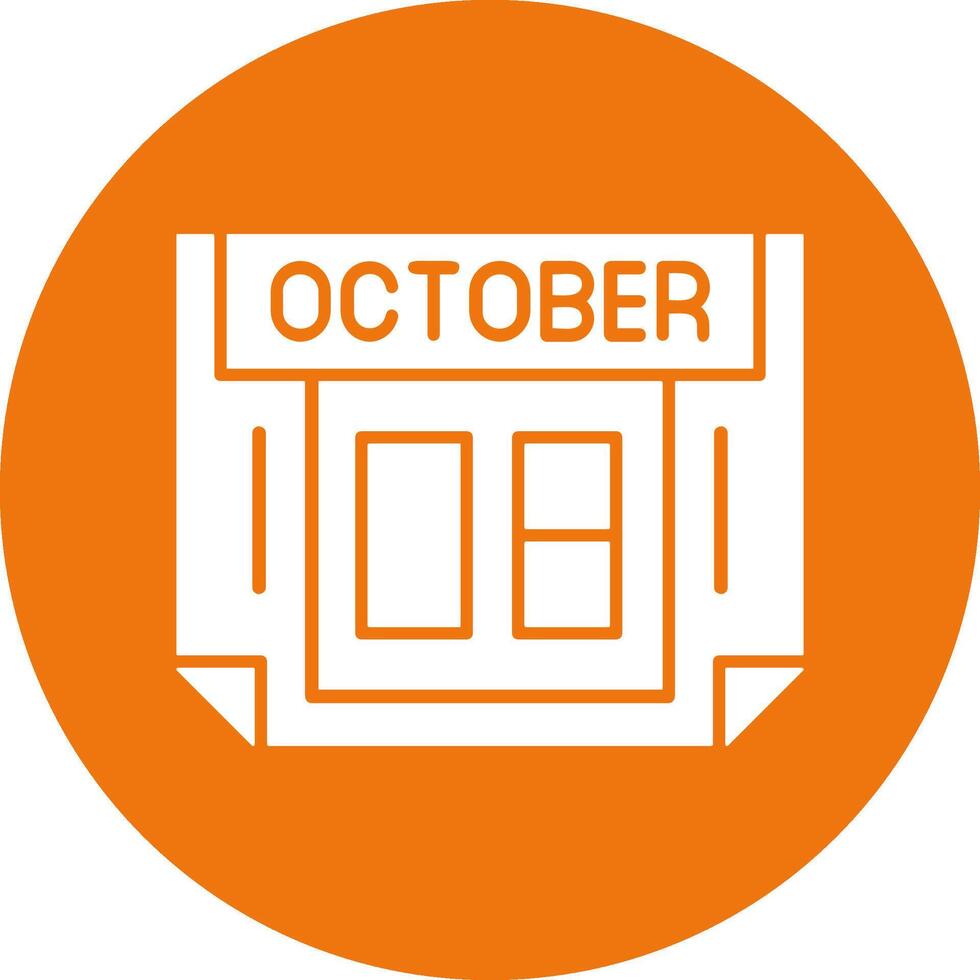 8 October Solid Circle Style Icon vector