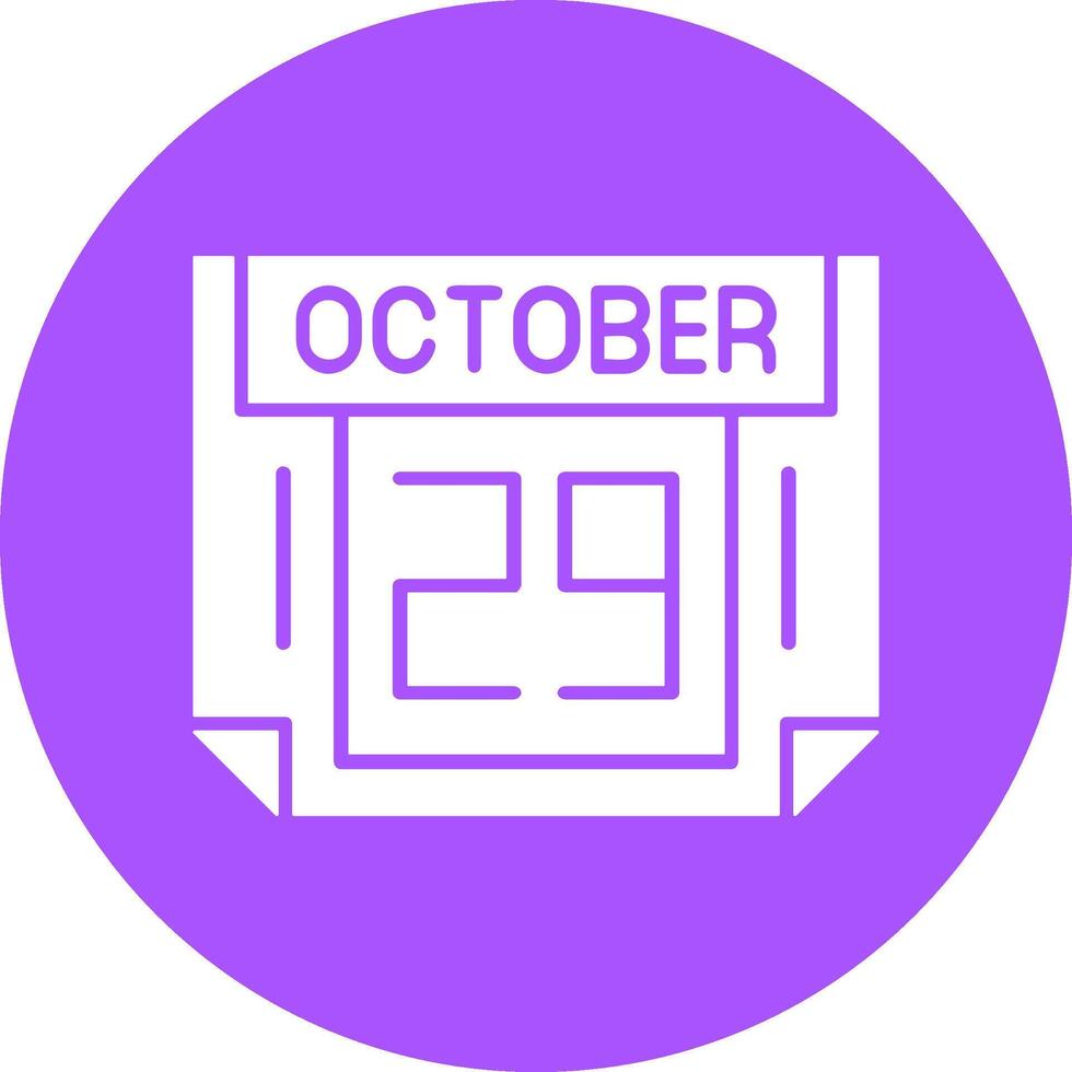 29 October Solid Circle Style Icon vector