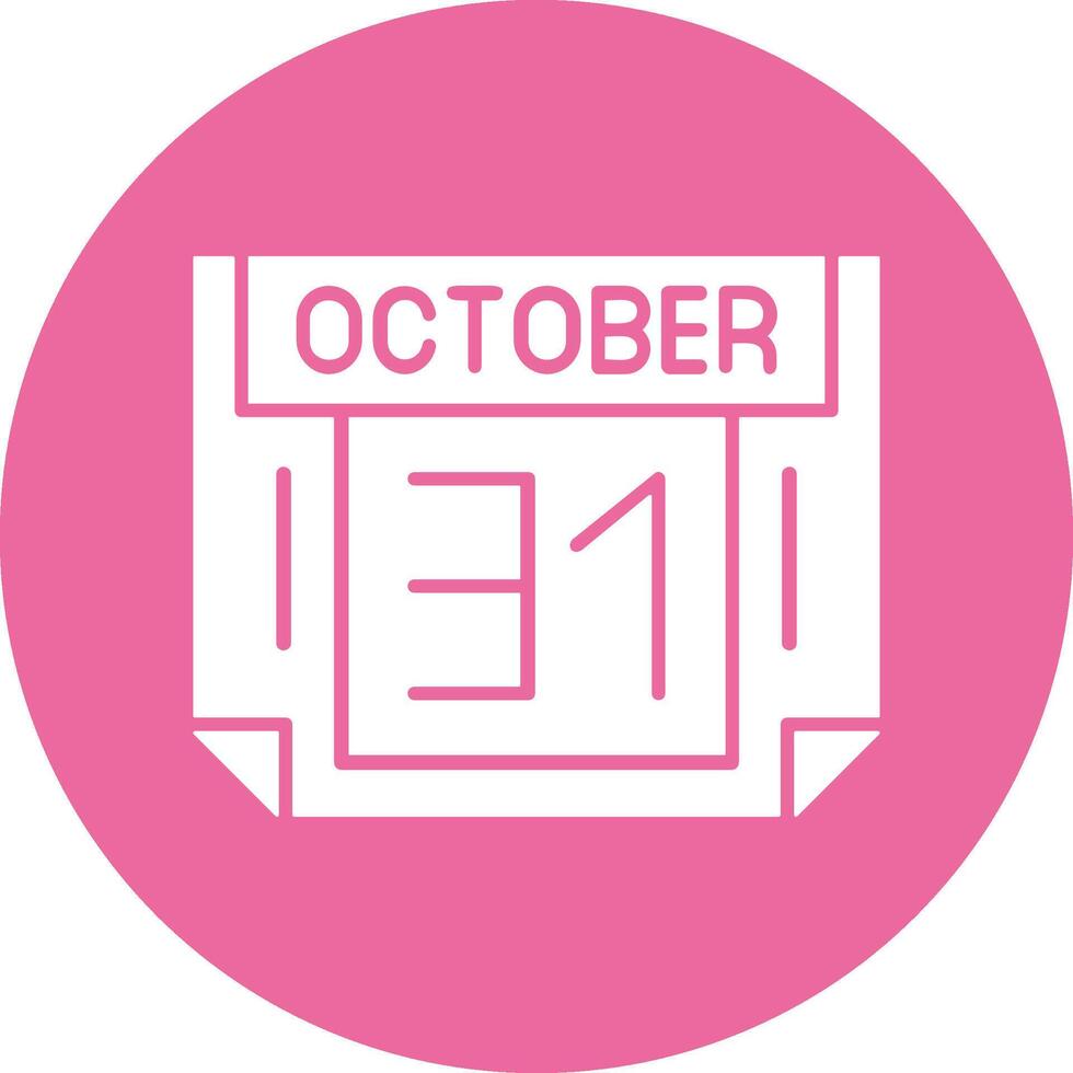 31 October Solid Circle Style Icon vector