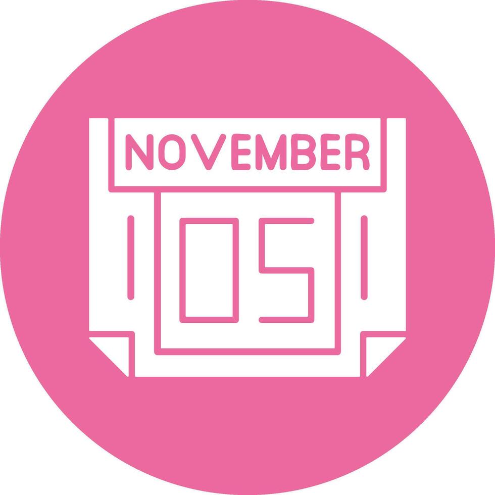 5 November Solid Circle Style Icon vector