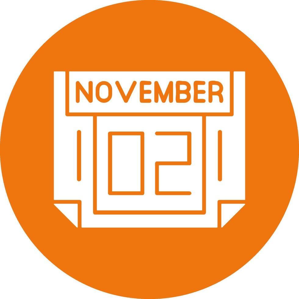 2 November Solid Circle Style Icon vector