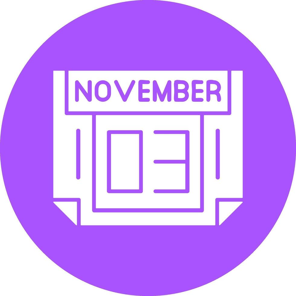 3 November Solid Circle Style Icon vector