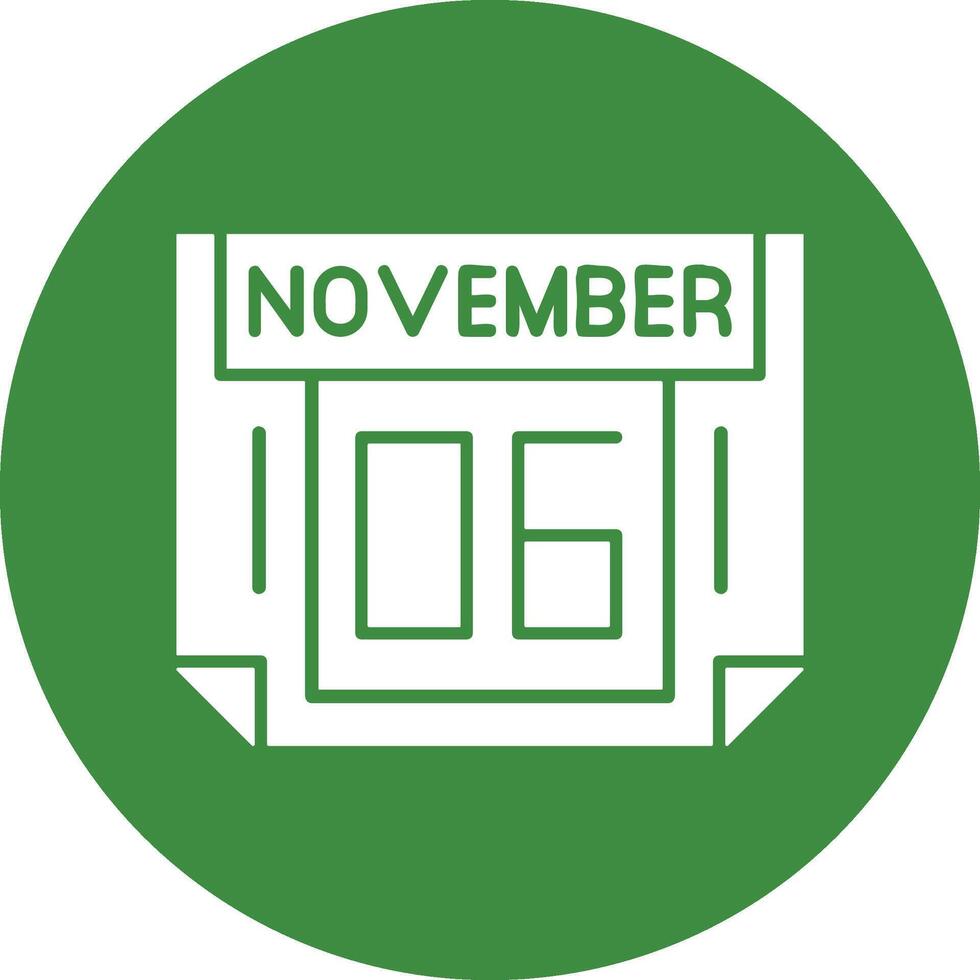 6 November Solid Circle Style Icon vector