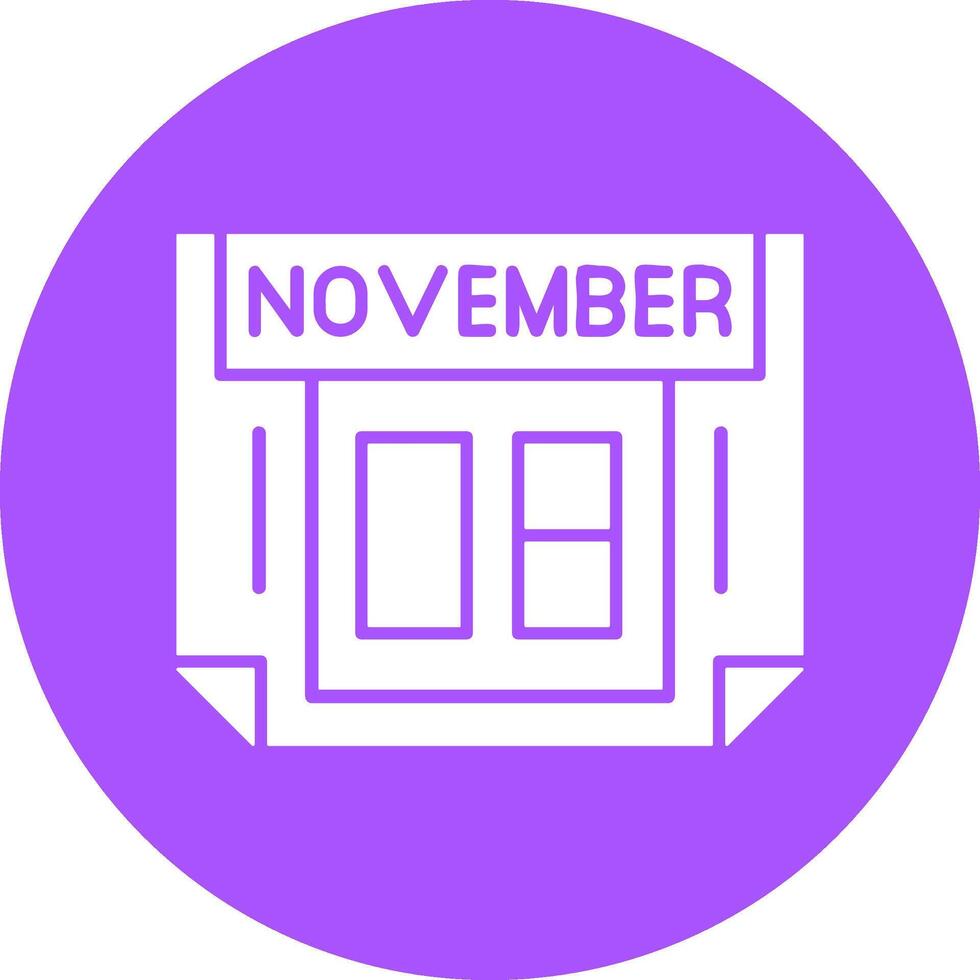 8 November Solid Circle Style Icon vector