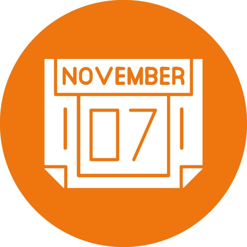 7 November Solid Circle Style Icon vector