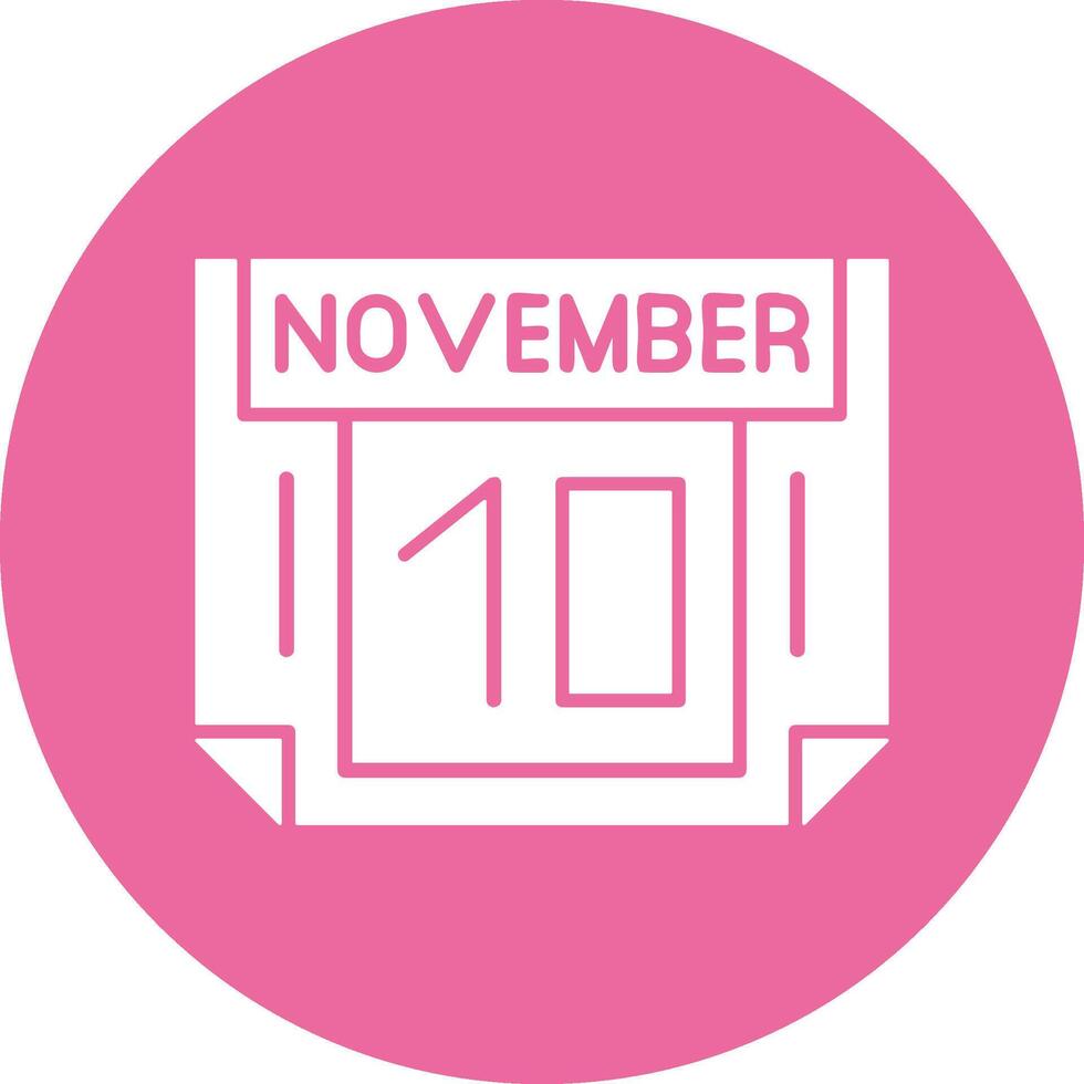 10 November Solid Circle Style Icon vector