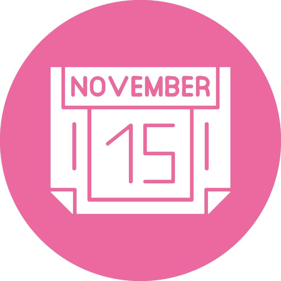 15 November Solid Circle Style Icon vector