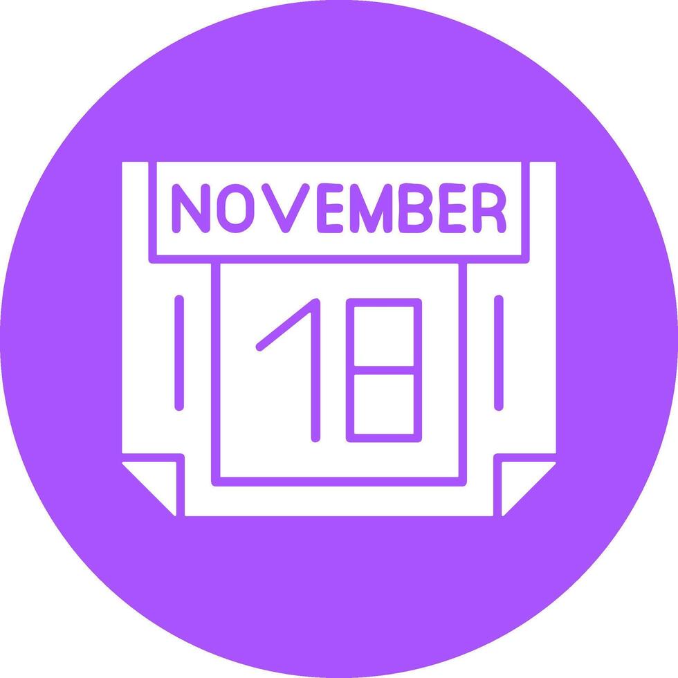 18 November Solid Circle Style Icon vector