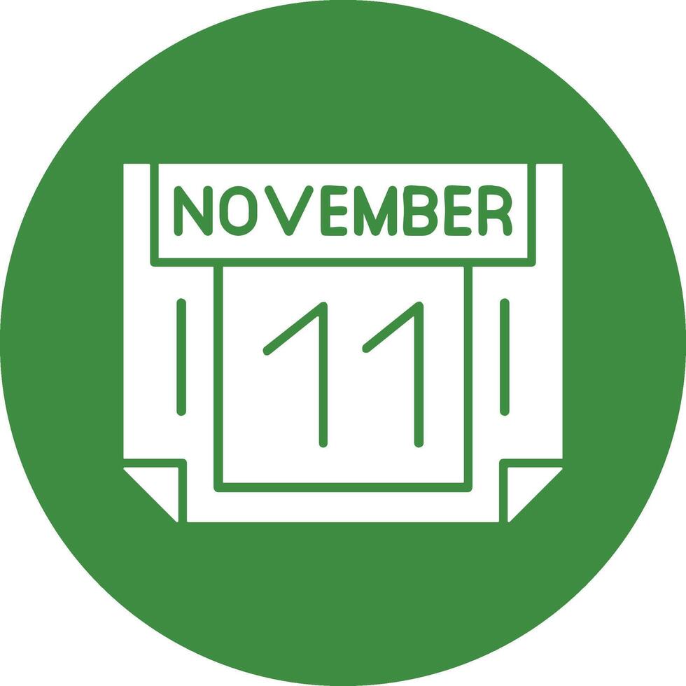 11 November Solid Circle Style Icon vector