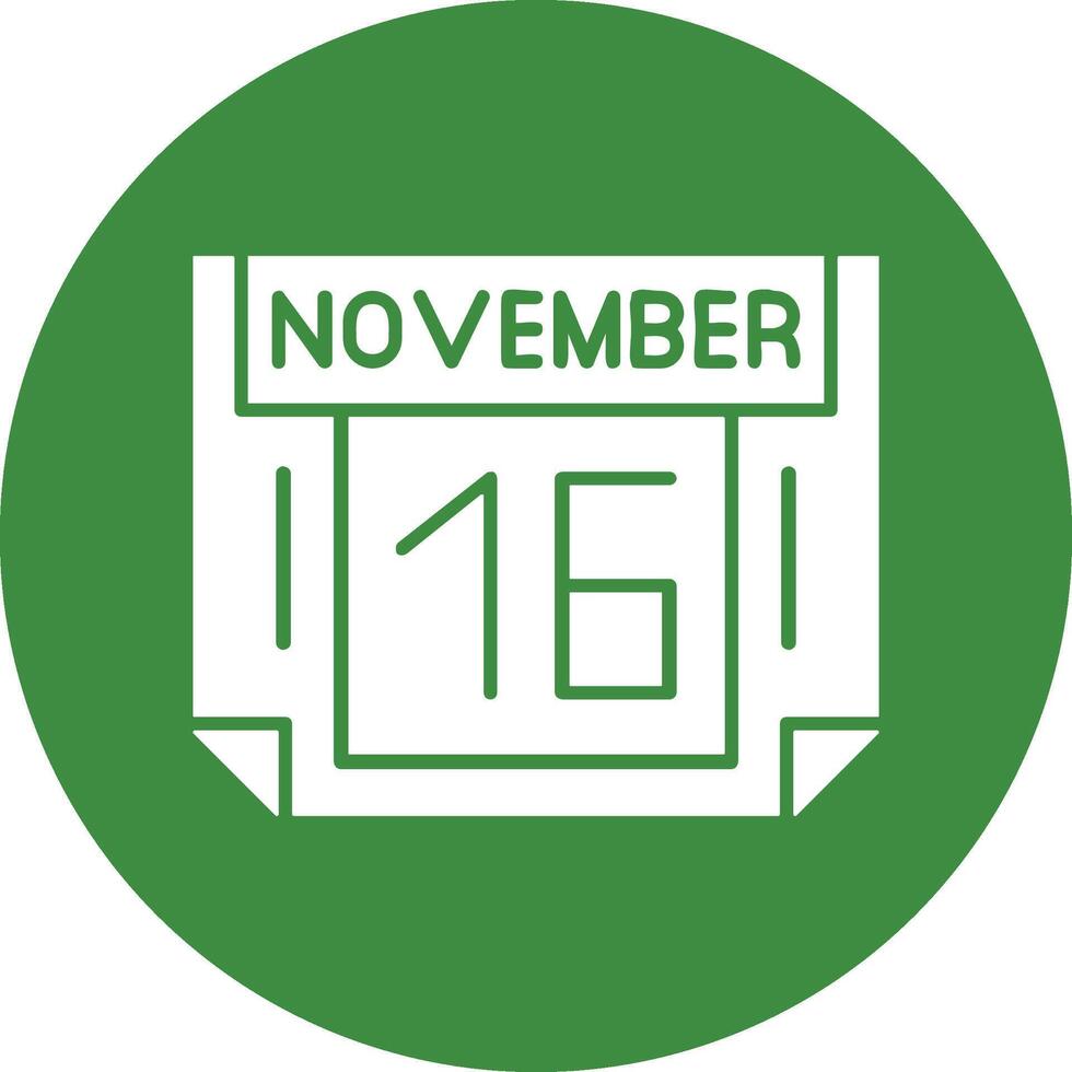 16 November Solid Circle Style Icon vector