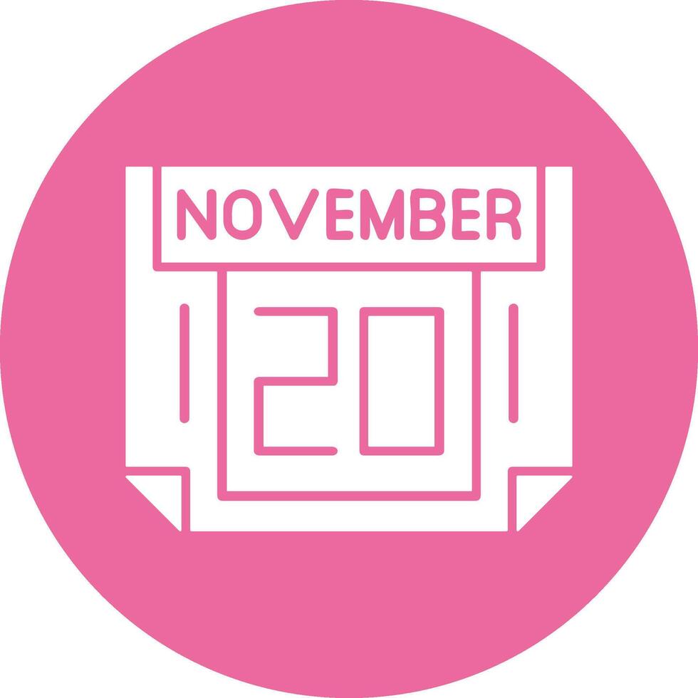 20 November Solid Circle Style Icon vector