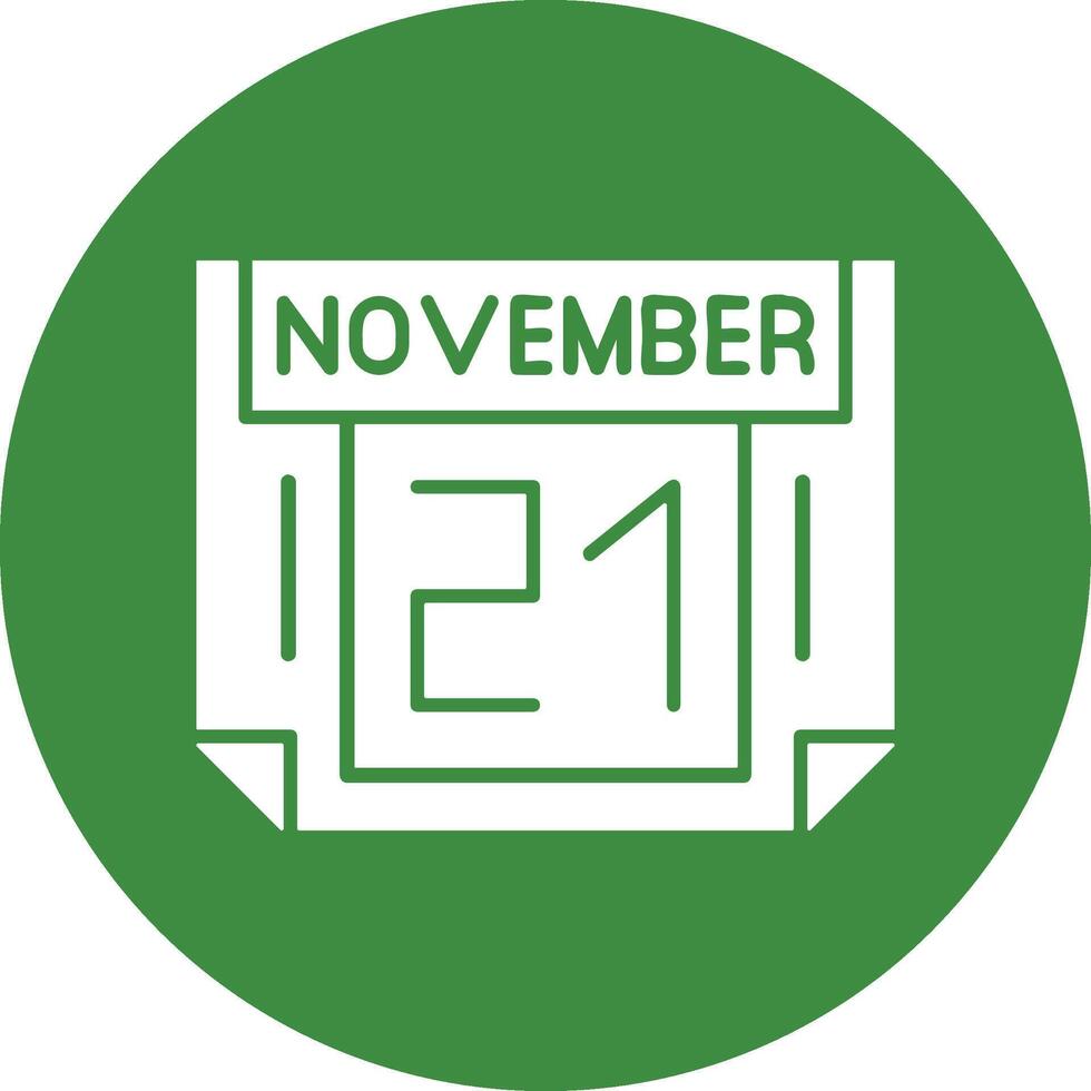 21 November Solid Circle Style Icon vector