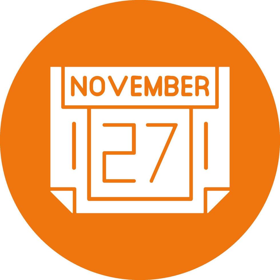 27 November Solid Circle Style Icon vector