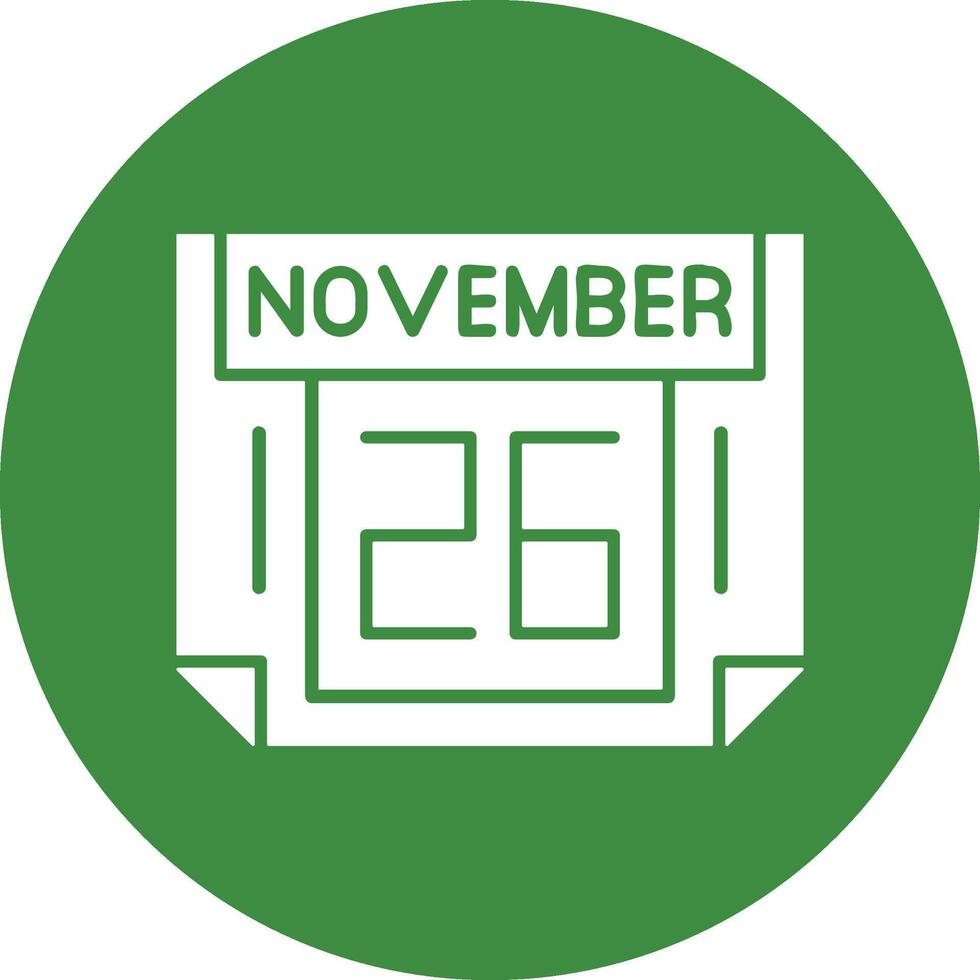26 November Solid Circle Style Icon vector