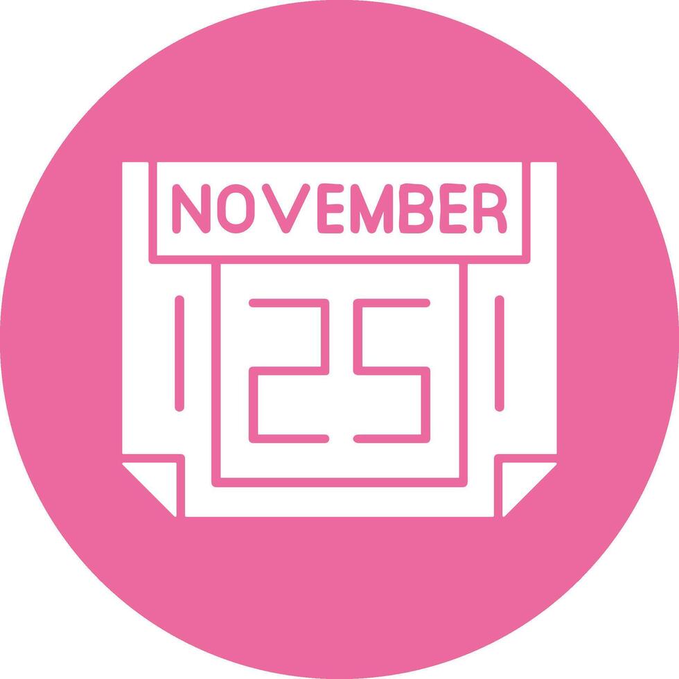 25 November Solid Circle Style Icon vector