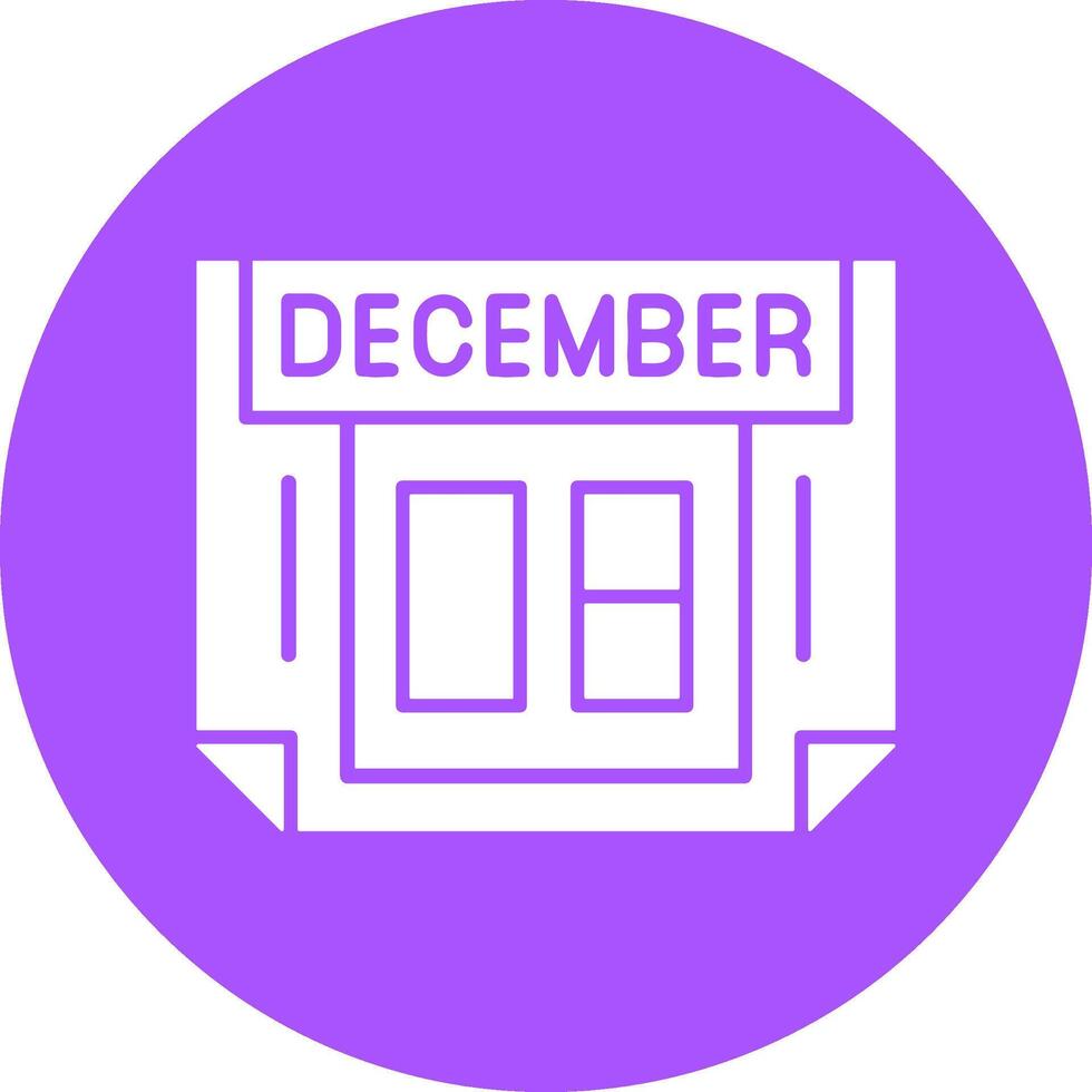 8 December Solid Circle Style Icon vector