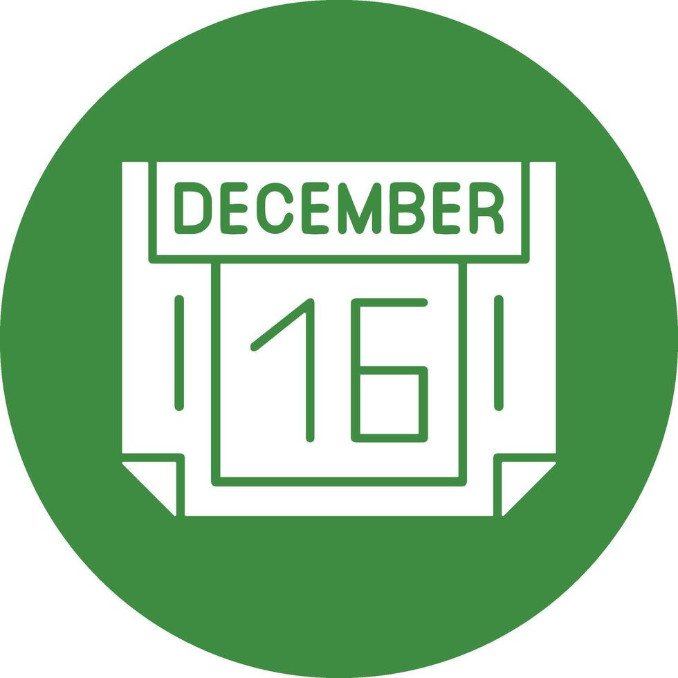 16 December Solid Circle Style Icon vector