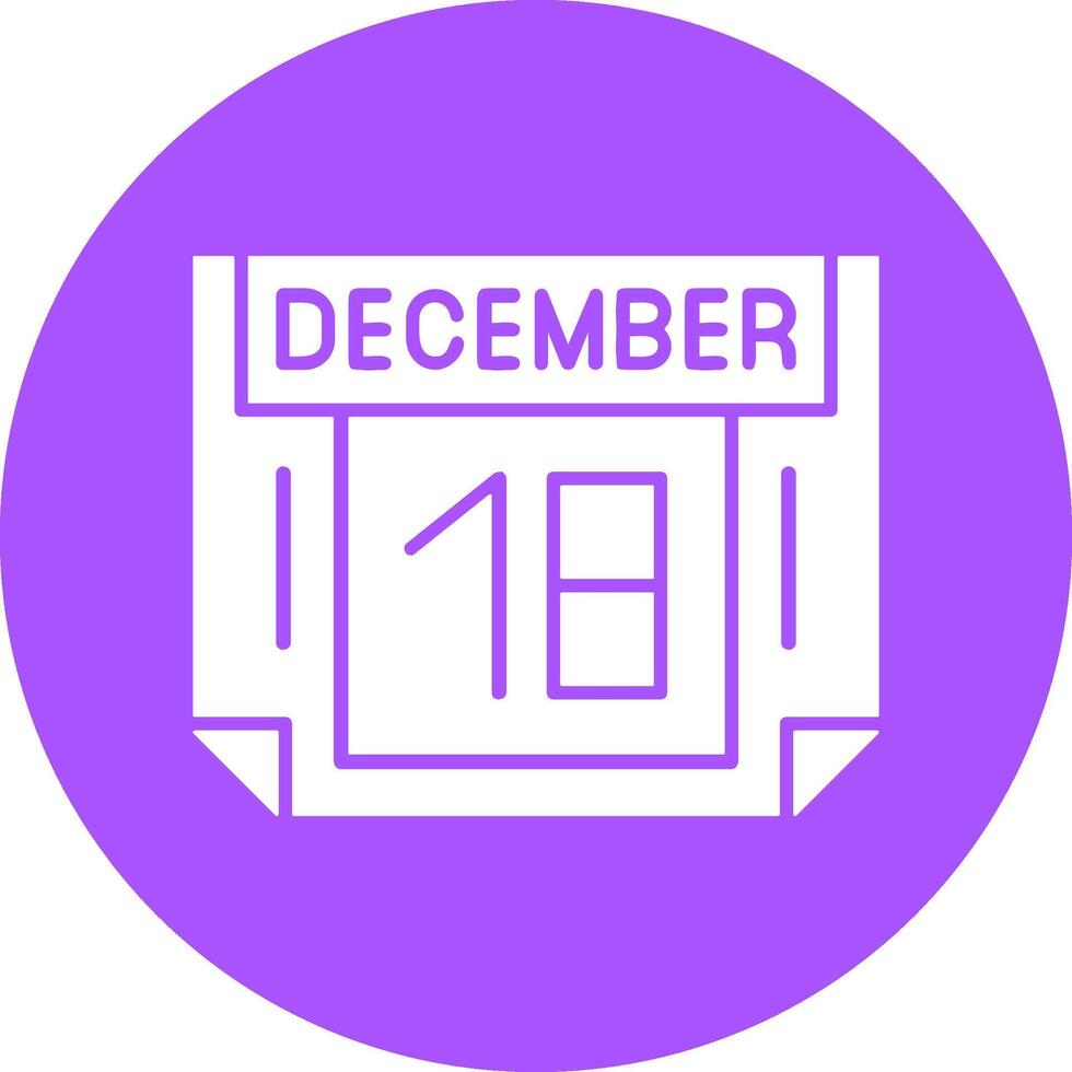 18 December Solid Circle Style Icon vector