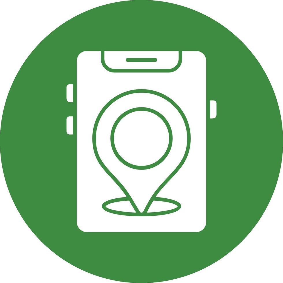 Location Solid Circle Style Icon vector