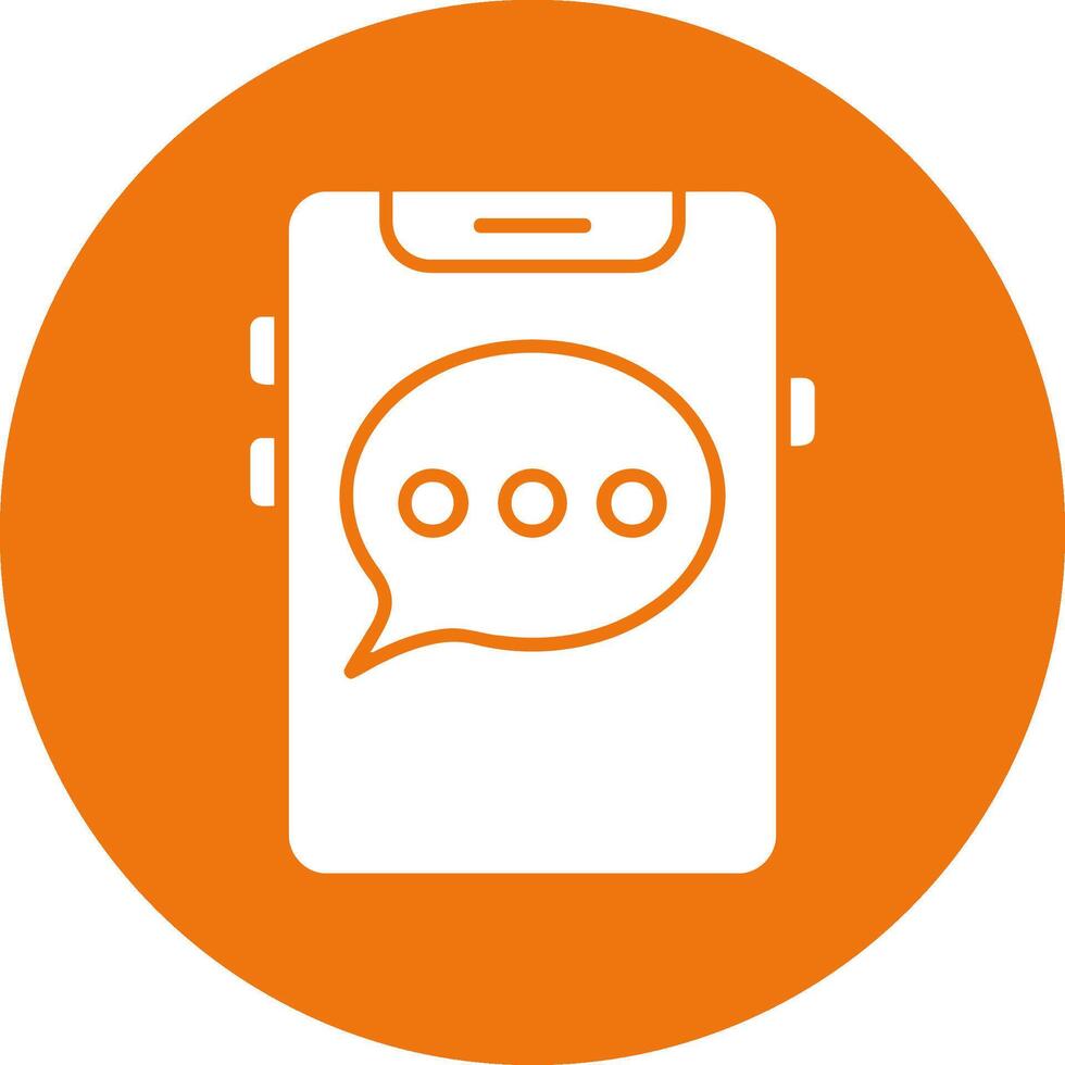SMS Solid Circle Style Icon vector