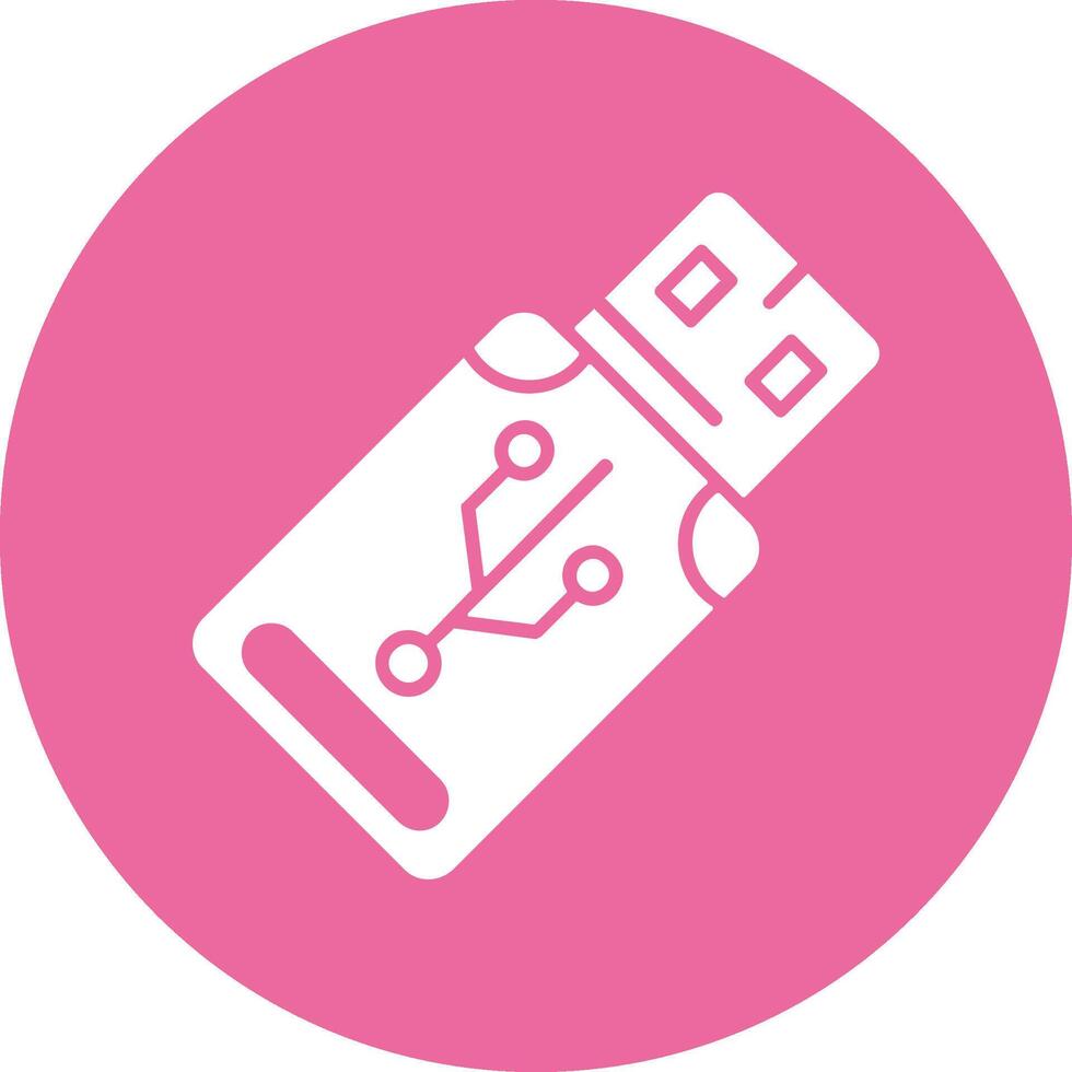 USB Solid Circle Style Icon vector