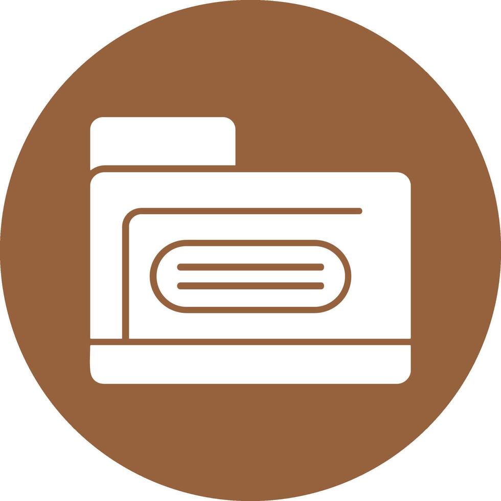Folder Solid Circle Style Icon vector