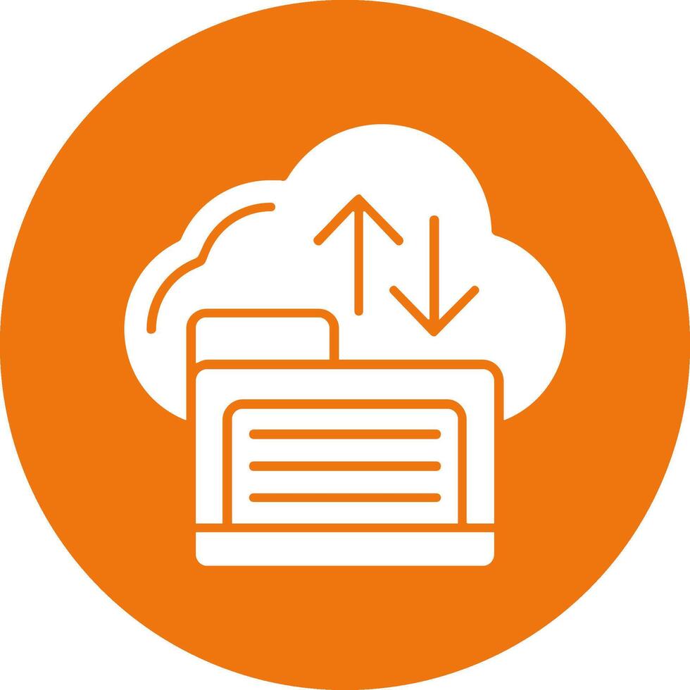 Cloud storage Solid Circle Style Icon vector