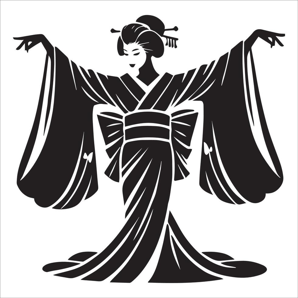 a black and white image of a woman with wings and butterflies. vector
